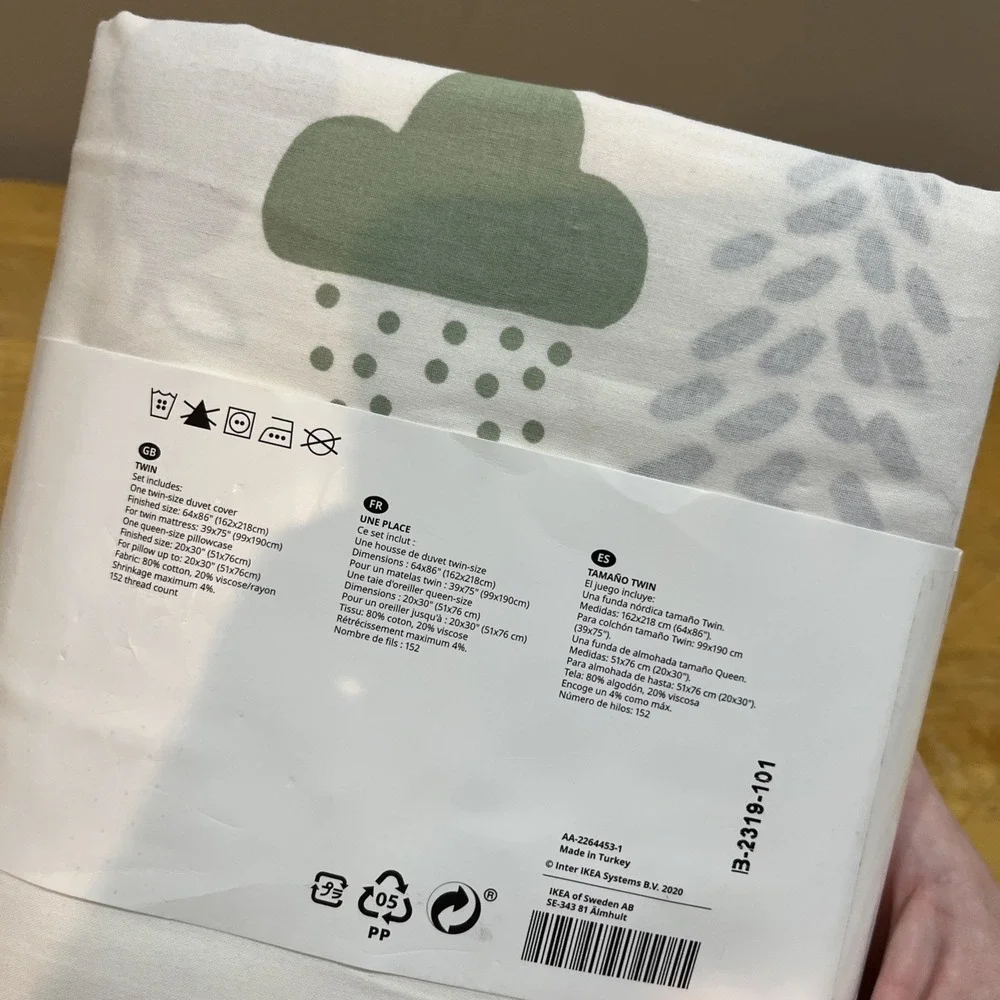 New IKEA BARNDROM Forest Animal Pattern Twin‎ Duvet Cover Pillowcase 405.047.01